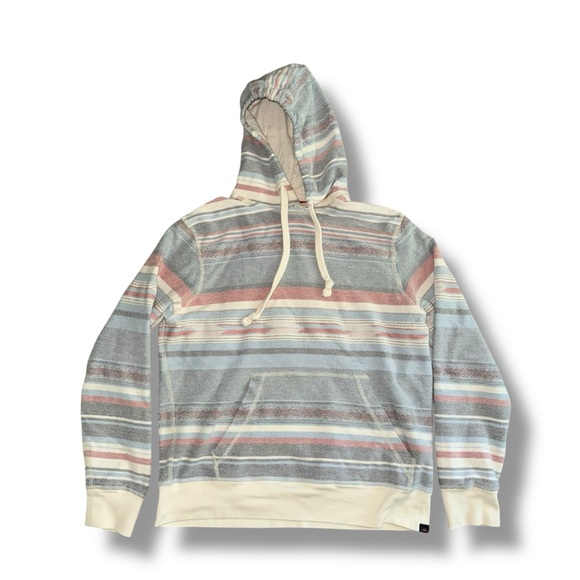 Faherty Hoodie Men's Medium Blue Byron Bay Aztec Pullover Organic Cotton - Picture 1 of 7